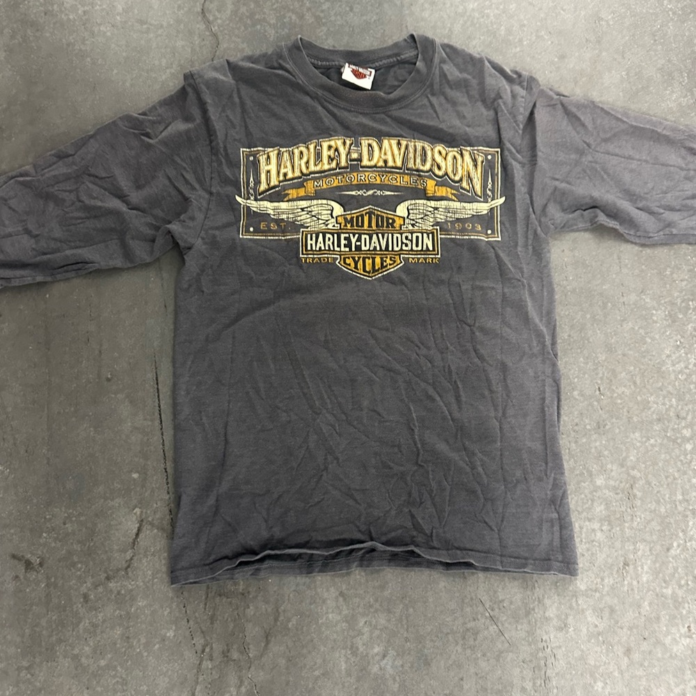 Vintage 90s Harley-Davidson Long Sleeve T-Shirt 100% Cotton Ontario Canada